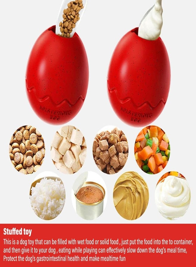 Qpets® Dog Egg Bowl Toy Balls, Dog Ball Dog Slow Feeding Chew Egg Bowl Ball Birthday Gifts for Dog, Licking Toy Durable Rubber Egg Toy Dog Food Dispenser for Dog Treats Toy - Image 3